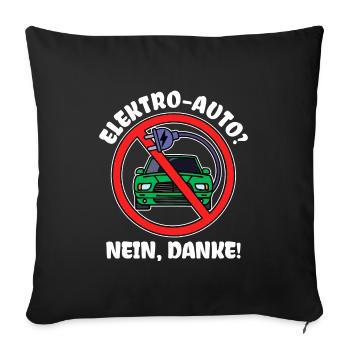 Energie électrique de la voiture électrique Déclaration d’électricité Ravitaillement en carburant - Housse de coussin décorative 45 x 45 cm - noir - Devant