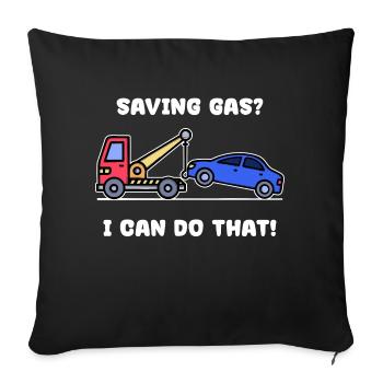 Relevé de voiture Ravitaillement en énergie Stockage d’électricité - Housse de coussin décorative 45 x 45 cm - noir - Devant