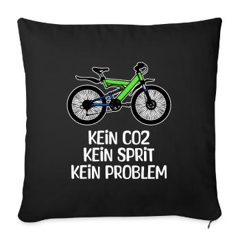 Bilan énergétique du ravitaillement en vélo Stockage d’énergie - Housse de coussin décorative 45 x 45 cm - noir - Devant