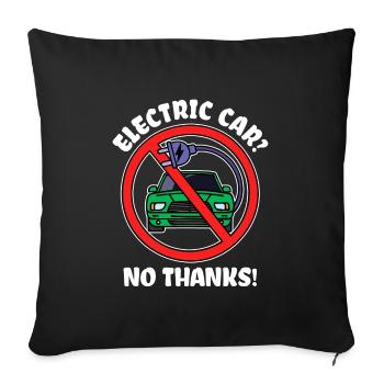 Refueling Electrical Energy E-car Electricity Statement - Sofa pillowcase 17,3'' x 17,3'' (45 x 45 cm) - black - Front