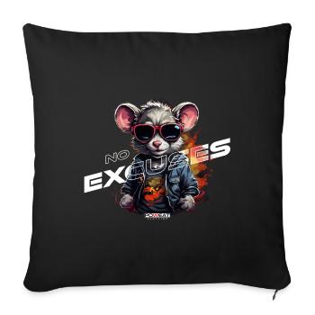 No Excuses - Sofakissenbezug 45 x 45 cm - Schwarz - Vorne
