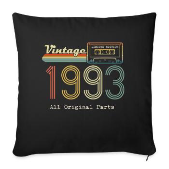 1993 Original 1993 Vintage Vintage Retro Jahrestag - Sofakissenbezug 45 x 45 cm - Schwarz - Vorne