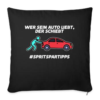 Ravitaillement en carburant de la voiture Stockage d’énergie Électricité - Housse de coussin décorative 45 x 45 cm - noir - Devant