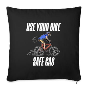 Station d’essence Déclaration Vélo Stockage d’énergie Électricité - Housse de coussin décorative 45 x 45 cm - noir - Devant