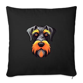 Standard Schnauzer Dog Breed Watercolor Cartoon Ka - Sofa pillowcase 17,3'' x 17,3'' (45 x 45 cm) - black - Front