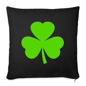 Trèfle de la Saint-Patrick - Housse de coussin décorative 45 x 45 cm - noir - Devant