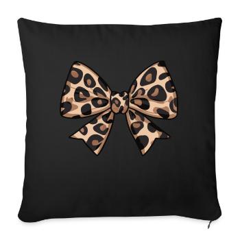 LARGE BOW WITH LEOPARD TREND - Sofa pillowcase 17,3'' x 17,3'' (45 x 45 cm) - black - Front