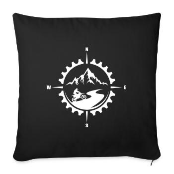Motocross Mountain Motorsport - Housse de coussin décorative 45 x 45 cm - noir - Devant