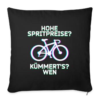 Tanken Statement Strom Elektrische Energie Fahrrad - Sofakissenbezug 45 x 45 cm - Schwarz - Vorne
