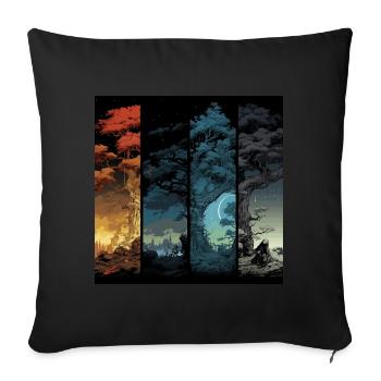 Magical Tree Landscapes in the Annual Cycle - Sofa pillowcase 17,3'' x 17,3'' (45 x 45 cm) - black - Front