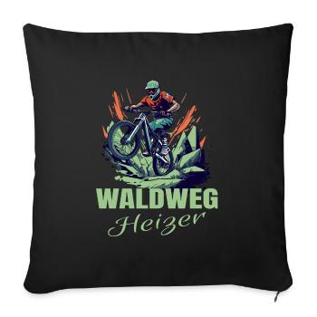 MTB: Waldweg Heizer - Sofakissenbezug 45 x 45 cm - Schwarz - Vorne