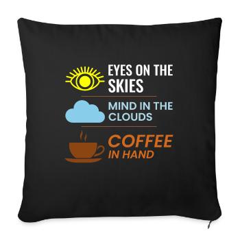 Air Traffic Controller ATC Coffee Aviation Humor - Sofa pillowcase 17,3'' x 17,3'' (45 x 45 cm) - black - Front