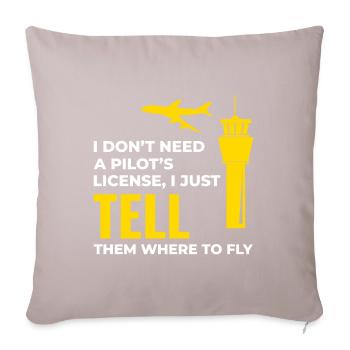 Contrôleur de la circulation aérienne ATC Aviation Humour Avion - Housse de coussin décorative 45 x 45 cm - taupe clair - Devant