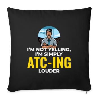 Air Traffic Controller ATC Aviation Humor Airplane - Sofa pillowcase 17,3'' x 17,3'' (45 x 45 cm) - black - Front