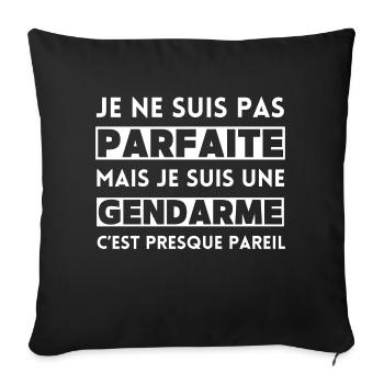 Je ne suis pas parfaite mais je suis gendarme - Housse de coussin décorative 45 x 45 cm - noir - Devant