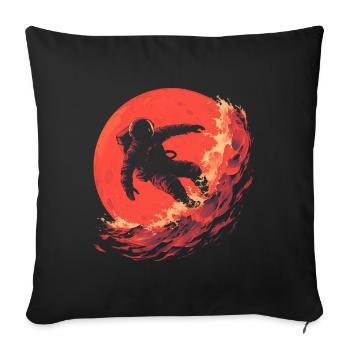 Astronaut Surfer - Sofa pillowcase 17,3'' x 17,3'' (45 x 45 cm) - black - Front