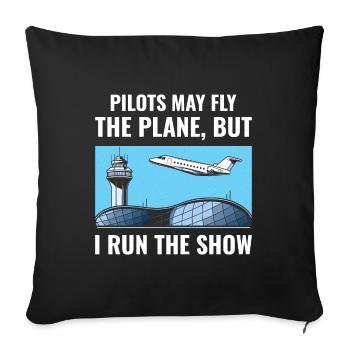 Air Traffic Controller ATC Aviation Humor Airplane - Sofa pillowcase 17,3'' x 17,3'' (45 x 45 cm) - black - Front
