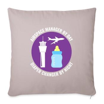 Air Traffic Controller ATC Aviation Humor Airplane - Sofa pillowcase 17,3'' x 17,3'' (45 x 45 cm) - light taupe - Front