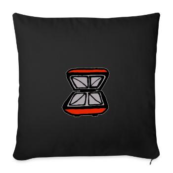Sandwich grille-pain Snack pain grillé - Housse de coussin décorative 45 x 45 cm - noir - Devant