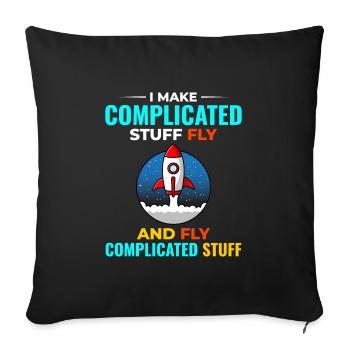 Aerospace Engineer Astronautical Rocket Scientist - Sofa pillowcase 17,3'' x 17,3'' (45 x 45 cm) - black - Front