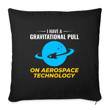 Aerospace Engineer Astronautical Rocket Scientist - Sofa pillowcase 17,3'' x 17,3'' (45 x 45 cm) - black - Front