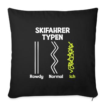 Skiing Winter Sports Skiers Statement Winter - Sofa pillowcase 17,3'' x 17,3'' (45 x 45 cm) - black - Front