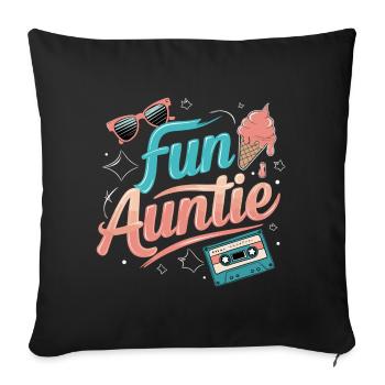Ambiance de tante amusante pour les tantes cool - Housse de coussin décorative 45 x 45 cm - noir - Devant