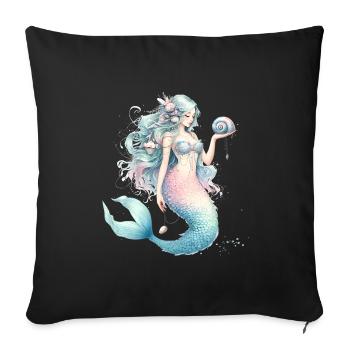 magical mermaid in pastel colors - Sofa pillowcase 17,3'' x 17,3'' (45 x 45 cm) - black - Front