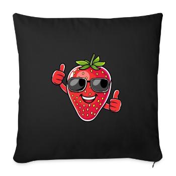 Strawberry Sunglasses Summer Fruit - Sofa pillowcase 17,3'' x 17,3'' (45 x 45 cm) - black - Front