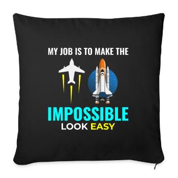 Aerospace Engineer Astronautical Rocket Scientist - Sofa pillowcase 17,3'' x 17,3'' (45 x 45 cm) - black - Front