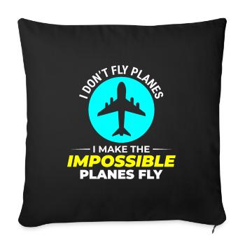 Aerospace Engineer Flight Mechanics Plane Airplane - Sofa pillowcase 17,3'' x 17,3'' (45 x 45 cm) - black - Front
