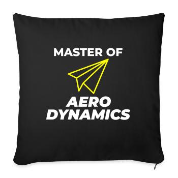 Aerospace Engineer Flight Mechanics Paper Plane - Sofa pillowcase 17,3'' x 17,3'' (45 x 45 cm) - black - Front