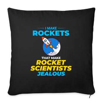 Aerospace Engineer Astronautical Rocket Scientist - Sofa pillowcase 17,3'' x 17,3'' (45 x 45 cm) - black - Front