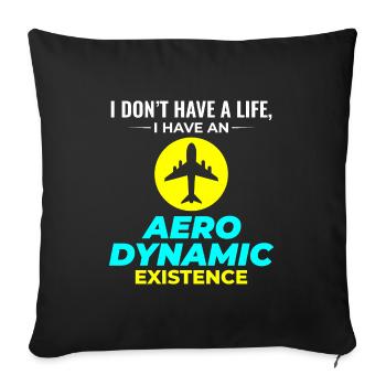 Aerospace Engineer Flight Mechanics Plane Airplane - Sofa pillowcase 17,3'' x 17,3'' (45 x 45 cm) - black - Front