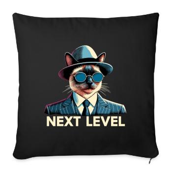 Siam Katze Siamkatze Next Level Anzug Geschenk - Sofakissenbezug 45 x 45 cm - Schwarz - Vorne