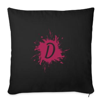 Buchstabe D - Anfangsbuchstabe D - Sofakissenbezug 45 x 45 cm - Schwarz - Vorne