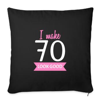 70 Jahre Oma Spruch - Sofakissenbezug 45 x 45 cm - Schwarz - Vorne