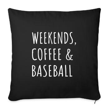Week-ends, café et baseball I - Housse de coussin décorative 45 x 45 cm - noir - Devant