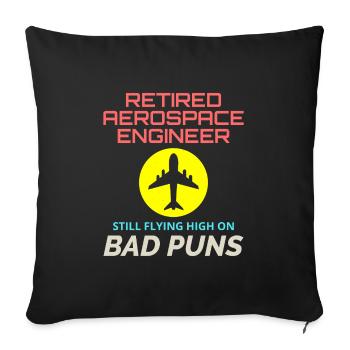 Retired Aerospace Engineer Flight Mechanics Plane - Sofa pillowcase 17,3'' x 17,3'' (45 x 45 cm) - black - Front