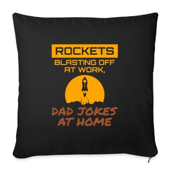 Aerospace Engineer Dad Jokes Rocket Scientist - Sofa pillowcase 17,3'' x 17,3'' (45 x 45 cm) - black - Front