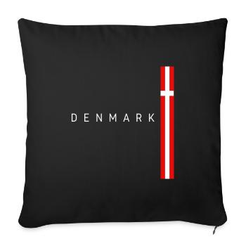 Flag of Denmark, Danish pride - Sofa pillowcase 17,3'' x 17,3'' (45 x 45 cm) - black - Front
