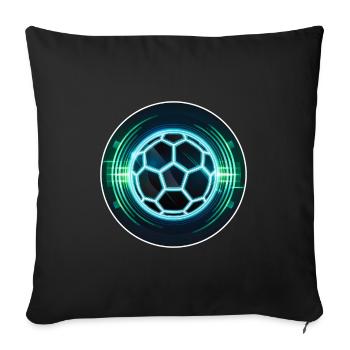 Futuristic Neon Football Logo - Sofa pillowcase 17,3'' x 17,3'' (45 x 45 cm) - black - Front