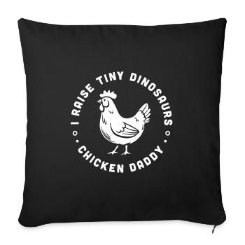 Papa éleveur de poulets volaille humour fermier - Housse de coussin décorative 45 x 45 cm - noir - Devant