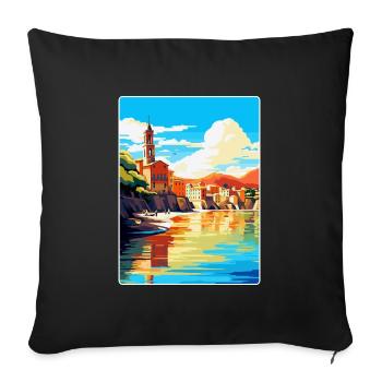 San Sebastian Spain Vintage Travel Poster Souvenir - Sofa pillowcase 17,3'' x 17,3'' (45 x 45 cm) - black - Front