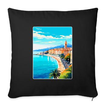 Nice France Vintage Travel Poster WPA Art Souvenir - Sofa pillowcase 17,3'' x 17,3'' (45 x 45 cm) - black - Front