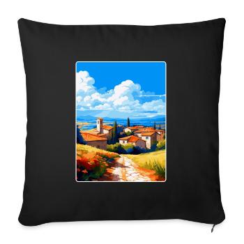 Estrémadure Espagne Poster de voyage vintage souvenir - Housse de coussin décorative 45 x 45 cm - noir - Devant