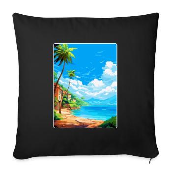Palau Italie Affiche de voyage vintage WPA Art Souvenir - Housse de coussin décorative 45 x 45 cm - noir - Devant