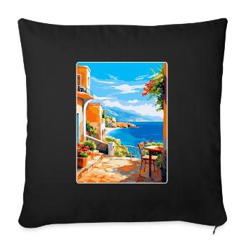 Crète Grèce Affiche de voyage vintage WPA Souvenir - Housse de coussin décorative 45 x 45 cm - noir - Devant