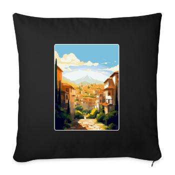 Granada Spain Vintage Travel Poster WPA Souvenir - Sofa pillowcase 17,3'' x 17,3'' (45 x 45 cm) - black - Front
