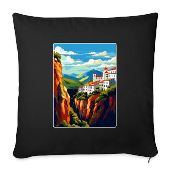 Ronda Spain Vintage Travel Poster WPA Art Souvenir - Sofa pillowcase 17,3'' x 17,3'' (45 x 45 cm) - black - Front
